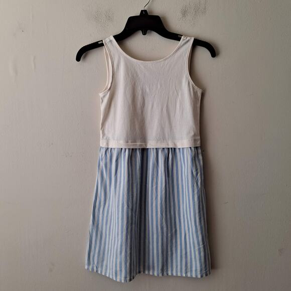 Old Navy 2-in-1 Tank Dress Sleeveless Knit Blue White Striped Girls Size M (8) - Picture 3 of 9